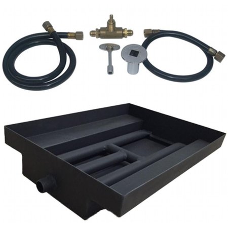 TRETCO 27 in. 14GA Powder Coated Burner Island Kit, Natural Gas OB2BB-BK1-30-NG